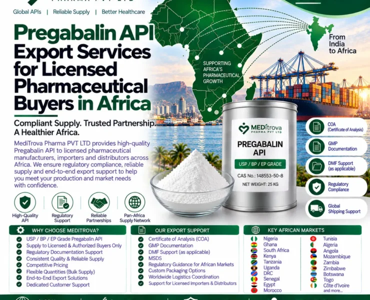Pregabalin API Export Services for Licensed Pharmaceutical Buyers in Africa